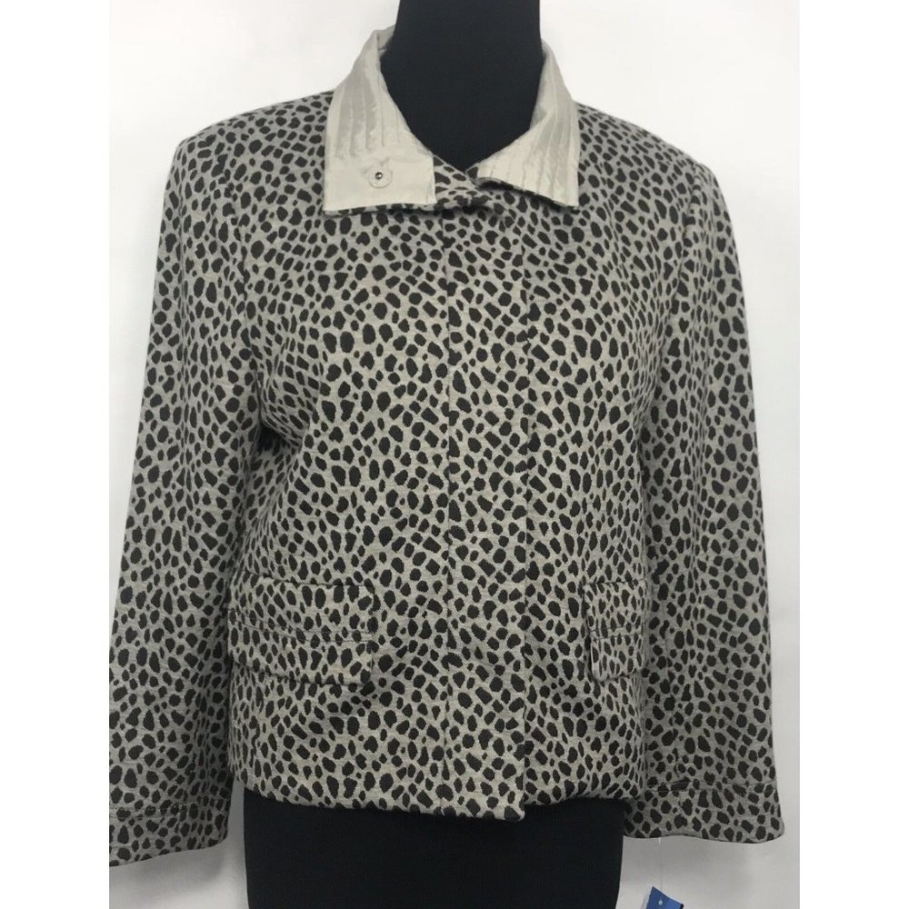 ECCOCI‎ Womens Cheetah Leopard Animal Print Jacket Size 8 New